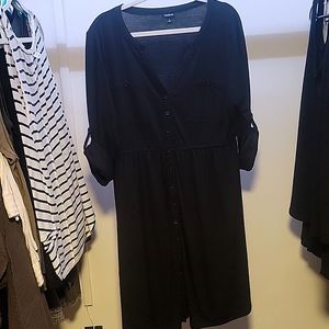 Torrid 1x Black 3/4 length sleeve dress